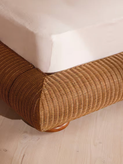 Handcrafted Rattan Platform Bed