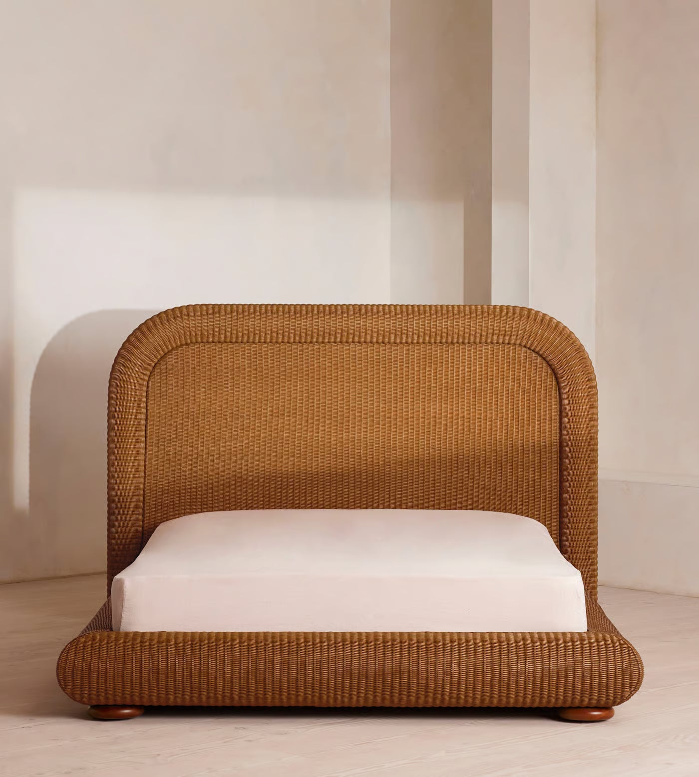 Handcrafted Rattan Platform Bed