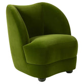 Luxurious Olive Green Velvet Barrel Chair