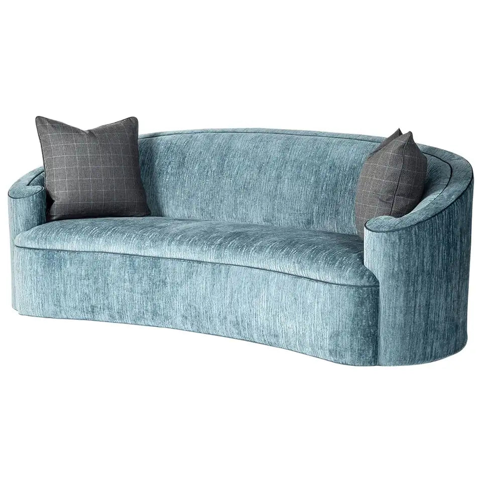 Contemporary Curved Setee with Accent Pillows