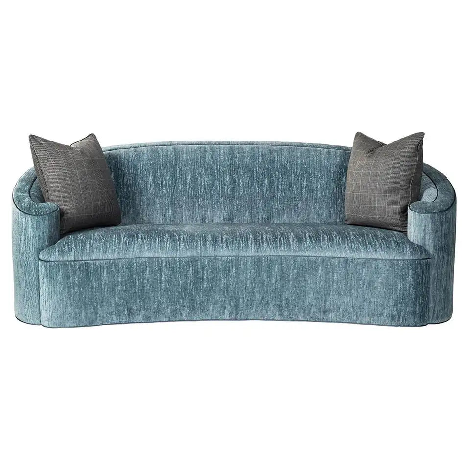 Contemporary Curved Setee with Accent Pillows