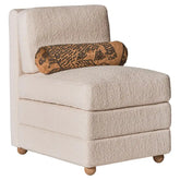 Cream Bouclé Accent Chair with Bolster