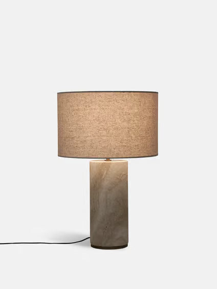 Modern Alabaster Cylinder Table Lamp