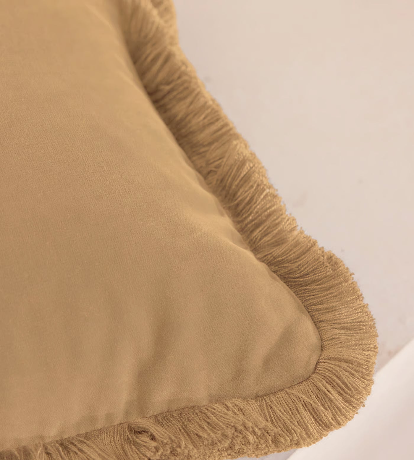 Soft Velvet Lumbar Pillow With Tassels