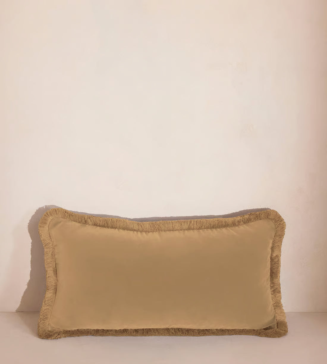 Soft Velvet Lumbar Pillow With Tassels