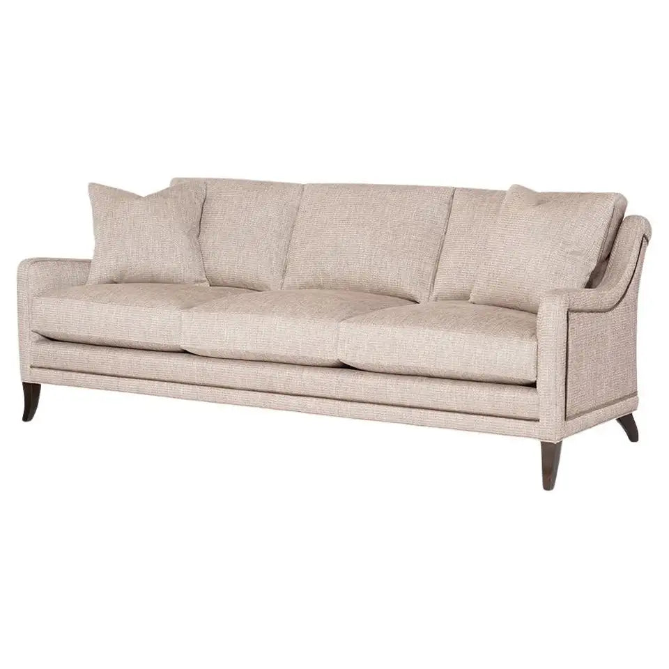 Modern Beige Three-Seater Tailored Sofa