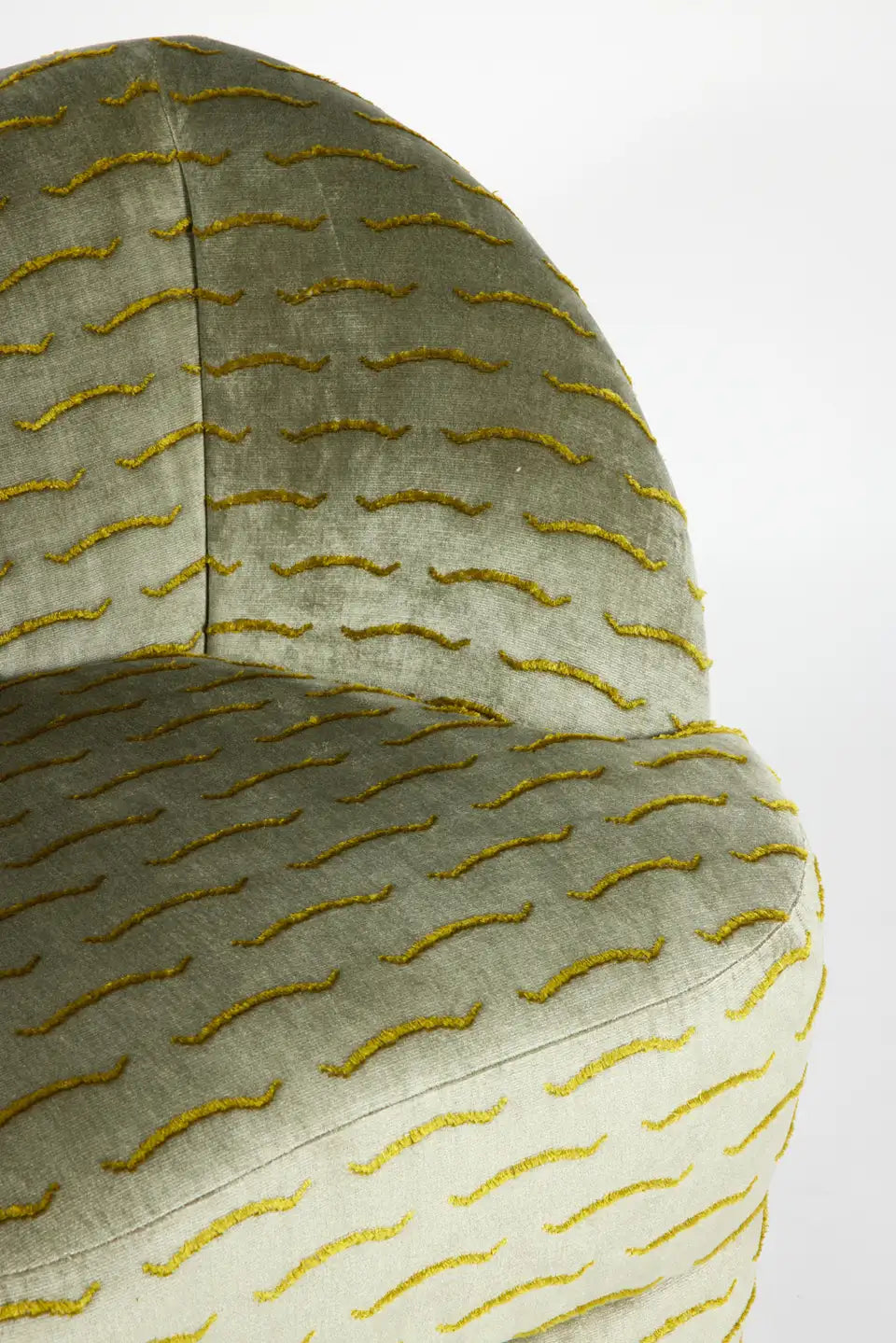 Sage Velvet Embroidered Swivel Accent Chair