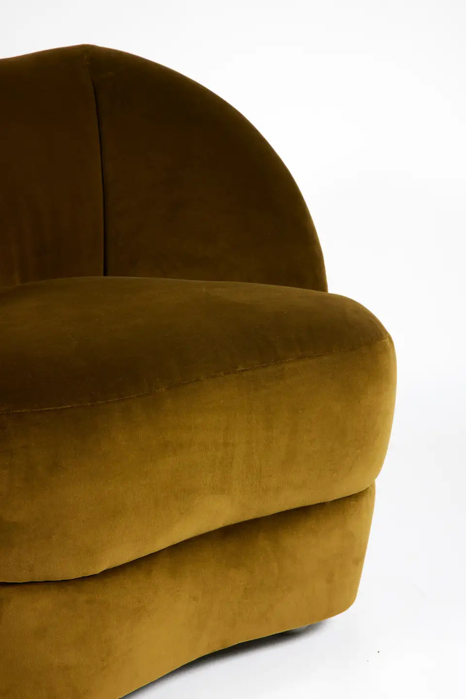 Luxurious Moss Green Velvet Barrel Chair