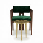 Teal Geometric Teak Armchair