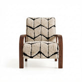 Beni Ourain Armchair – Walnut Wood