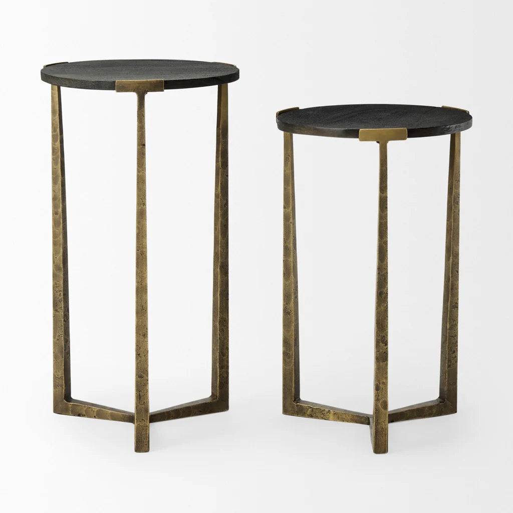 Atticus Hammered Gold Nesting Tables