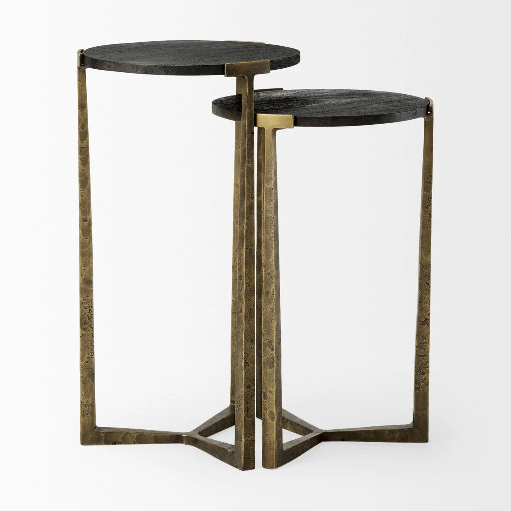 Atticus Hammered Gold Nesting Tables