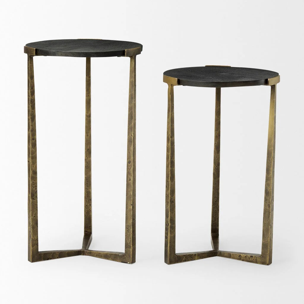 Atticus Hammered Gold Nesting Tables
