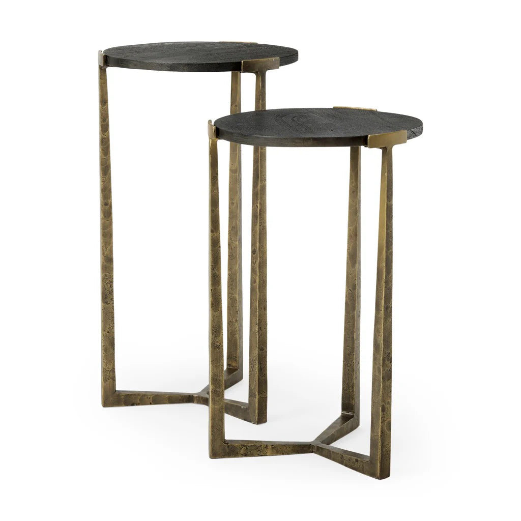 Atticus Hammered Gold Nesting Tables