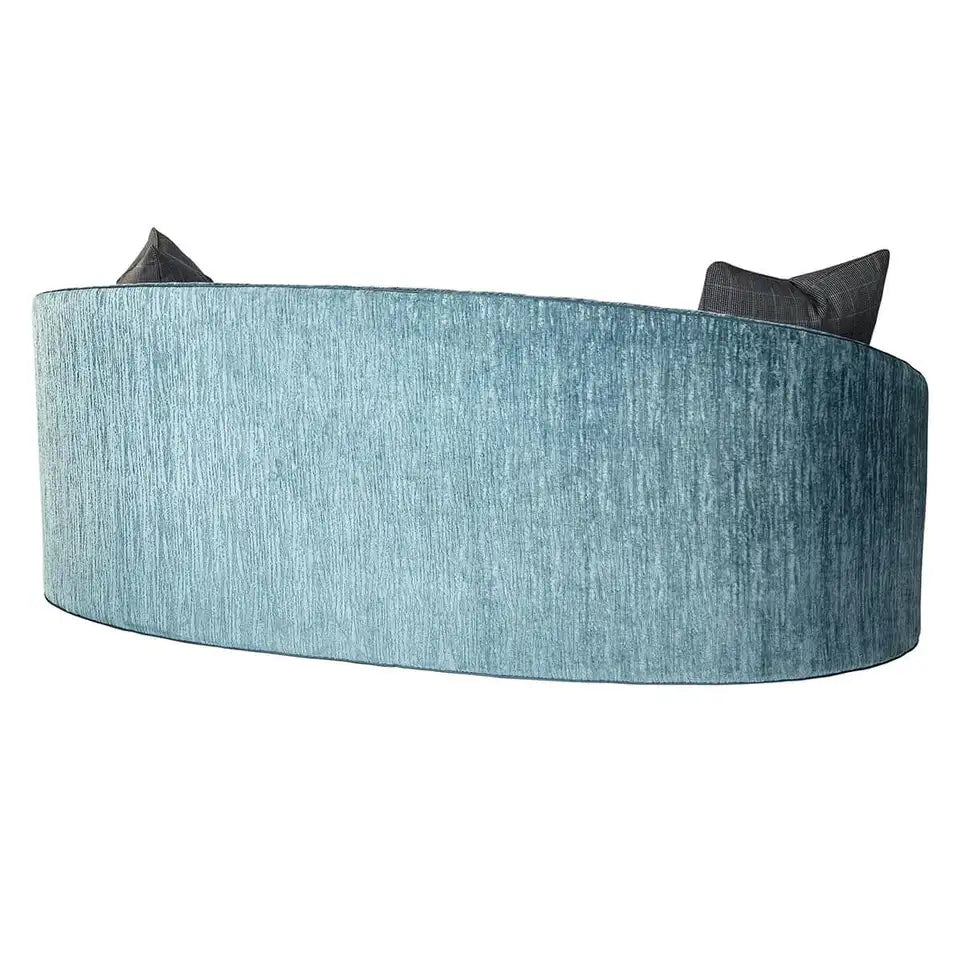 Contemporary Curved Setee with Accent Pillows