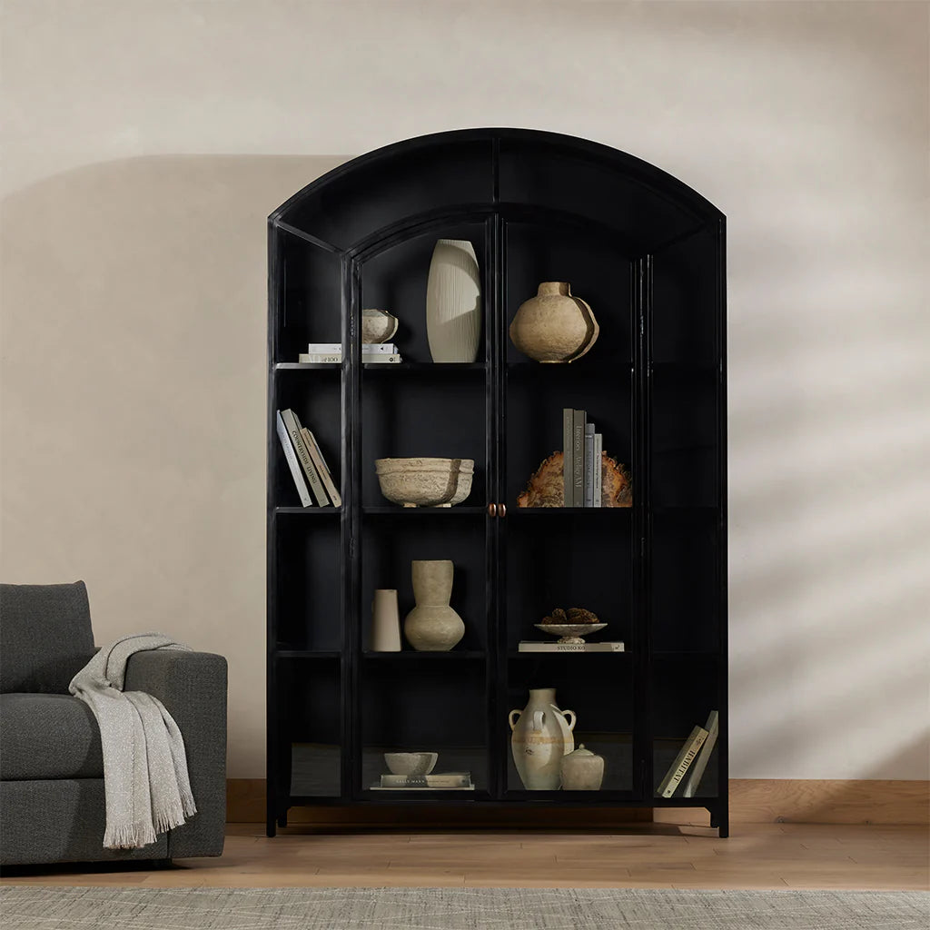 Industrial Style Metal Curio Storage Cabinet