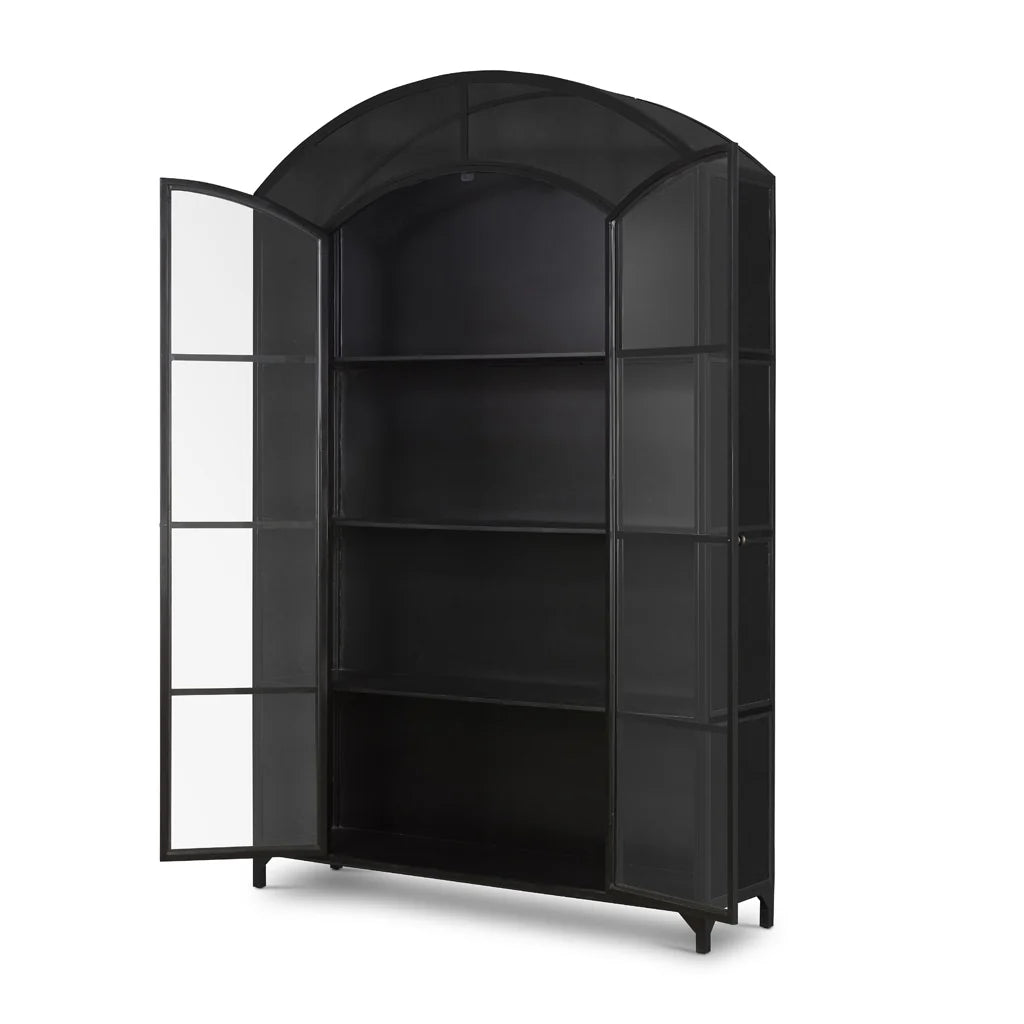 Industrial Style Metal Curio Storage Cabinet