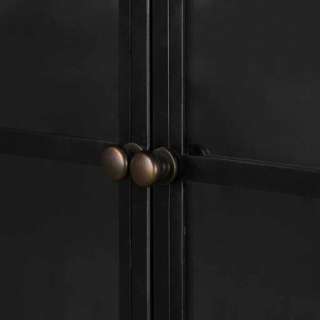 Industrial Style Metal Curio Storage Cabinet