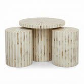 Sunburst Bone Inlay Nesting Tables