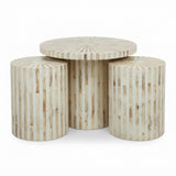 Sunburst Bone Inlay Nesting Tables