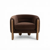 Velvet Curved Barrel Accent Chair