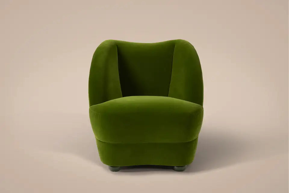 Luxurious Olive Green Velvet Barrel Chair