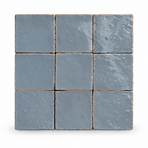 Dusty Blue Handcrafted Moroccan 4×4 Zellige Tile