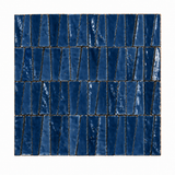 Cobalt Blue Handcrafted Moroccan 1×4 Zellige Tile