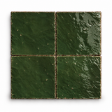 Forest Green Handcrafted Moroccan 4×4 Zellige Tile
