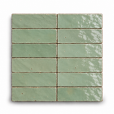 Sage Green Handcrafted Moroccan 2×6 Zellige Tile