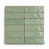 Sage Green Handcrafted Moroccan 2×6 Zellige Tile