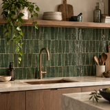 Forest Green Handcrafted Moroccan 1×4 Zellige Tile