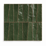 Forest Green Handcrafted Moroccan 1×4 Zellige Tile