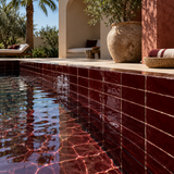 Burgundy Red Handcrafted Moroccan 2×6 Zellige Tile