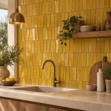 Mustard Yellow Handcrafted Moroccan 1×4 Zellige Tile