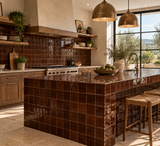 Chocolate Brown Handcrafted Moroccan 4×4 Zellige Tile
