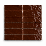 Chocolate Brown Handcrafted Moroccan 2×6 Zellige Tile