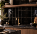 Black Handcrafted Moroccan 4×4 Zellige Tile