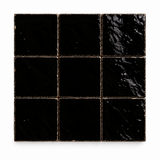 Black Handcrafted Moroccan 4×4 Zellige Tile