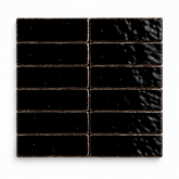 Black Handcrafted Moroccan 2×6 Zellige Tile