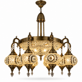 10-Light Handcrafted Mosaic Chandelier – Luxury Statement Lighting