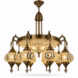 10-Light Handcrafted Mosaic Chandelier – Luxury Statement Lighting