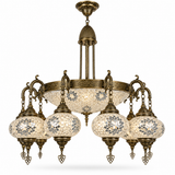10-Light Handcrafted Mosaic Chandelier – Luxury Statement Lighting