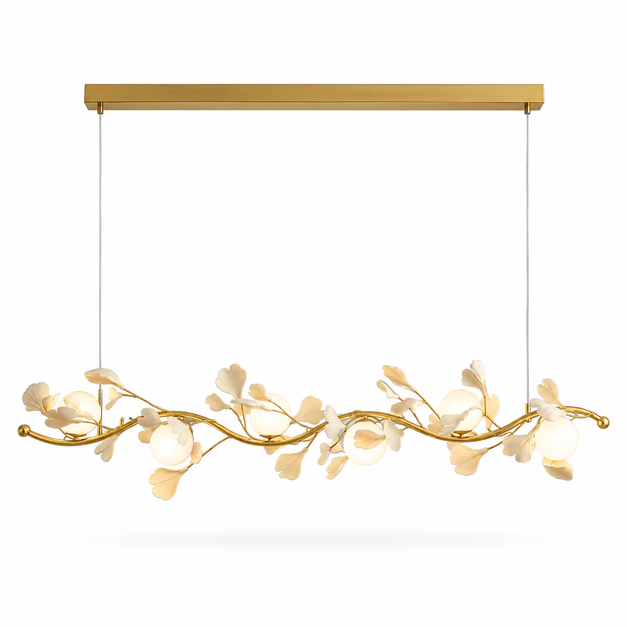 Nordic-inspired gold petal shell pendant light with layered flower shades