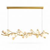 Nordic-inspired gold petal shell pendant light with layered flower shades
