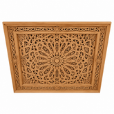 Moroccan Cedar Wood Pierced Ceiling Panel – Radial Star Medallion