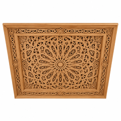 Moroccan Cedar Wood Pierced Ceiling Panel – Radial Star Medallion