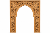 Moroccan Cedar Wood Carved Arch Doorway Frame