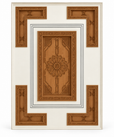 Moroccan Cedar Wood Two-Tone Ceiling System – Star Medallion Panel & Corner Brackets