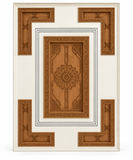 Moroccan Cedar Wood Two-Tone Ceiling System – Star Medallion Panel & Corner Brackets